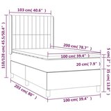  Box spring postelja z vzmetnico LED sv. siva 100x200 cm blago, (20938005) | Shoptok.si