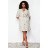 Trendyol Curve Beige Double Breasted Closure Woven Jacket Dress | ePonuda.com