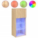 Maison Chic TV omarica - TV stojalo - Televizijska omarica z LED lučmi sonoma hrast 40,5x30x90 cm, (21700601) Cene