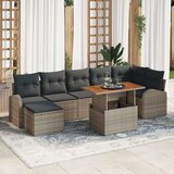 vidaXL 8-dijelni vrtni blagovaonski set s jastucima siva poli ratan akacija | shoptok.hr
