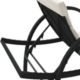  Ležaljka za sunčanje s jastukom crna 60x199x42 cm poliratan | Eponuda.com