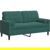 Maison Chic kavč - Sofa - Kanape dvosed z okrasnimi blazinami temno zelen 140 cm žamet, (21727960) | Shoptok.si