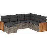 vidaXL Vrtna sedežna garnitura 7-delna z blazinami siv poli ratan, (21055549) | Shoptok.si