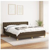 vidaXL Box spring postelja z vzmetnico temno rjava 160x200 c Cene