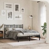 Metalni okvir za krevet s uzglavljem crni 120x190 cm | shoptok.hr