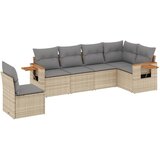 Maison Chic Seti vrtnega pohištva - Vrtna garnitura - Vrtni pohištvo set 6-delna z blazinami bež poli ratan, (21813645) | Shoptok.si