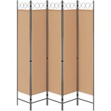  5-Panelni Pregrađivač Bež 200 x 200 cm Tkanina | Eponuda.ba