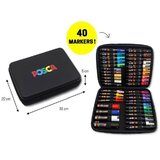 POSCA Uni gift set Art case u gumiranoj pernici 40kom (mix pc-1m/ pc-3m/pc-5m/pc-8k) | shoptok.hr