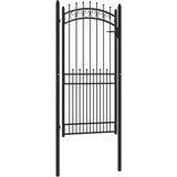  Ograjna vrata Črna 100 x 200 cm Jeklo s prašnim premazom | Shoptok.si
