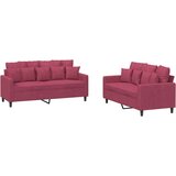  2-dijelni set sofa s jastucima crvena boja vina baršunasti | shoptok.hr