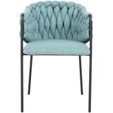 CARRYHOME stol, les, kovina, tekstil svetlo modra | Shoptok.si