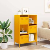 vidaXL Visoka omara gorčično rumena 68x39x103,5 cm jeklo | Shoptok.si