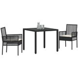  Vrtni set za objed 3 pcs Crna poliratan | shoptok.hr