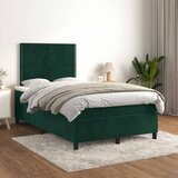 Box spring krevet s madracem tamnozeleni 120x200 cm baršunasti | shoptok.hr