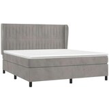  Box spring postelja z vzmetnico svetlo siva 160x200 cm žamet, (20789990) | Shoptok.si