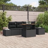 vidaXL 6-dijelni vrtni sofa set s jastučićima crni poli ratan Cijene