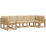  Set vanjskih sofa 7 kom. Bijela i bež Smeđa 304 x 130,5 x 73 cm | Shoptok.si