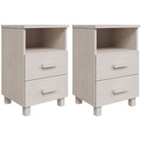  Noćni ormarići HAMAR 2 kom bijeli 40x35x62 cm masivna borovina | shoptok.hr