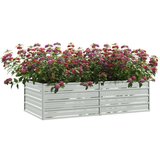 vidaXL Povišena vrtna gredica 160 x 80 x 45 cm pocinčani čelik srebrna | shoptok.hr