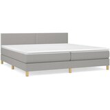  Krevet s oprugama i madracem svjetlosivi 200 x 200cm od tkanine | shoptok.hr