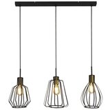 Searchlight Melbourne Obesek s 3 lučmi v kletki, črne barve, starinska medenina, (22100750) | Shoptok.si