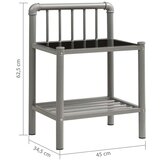  Noćni ormarić sivo-crni 45 x 34 5 x 62 5 cm od metala i stakla | shoptok.hr