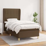  Box spring postelja z vzmetnico temno rjava 90x200 cm blago, (20902010) Cene