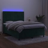  box spring s madracem LED tamnozeleni 140x200 cm baršun | shoptok.hr