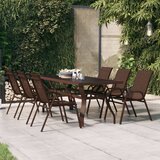 vidaXL Vrtni stol smeđe-crni 180 x 80 x 70 cm od čelika i stakla Cijene