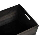  Drvena kutija s ručkama crna 40x30x23 cm puno drvo bor | Eponuda.ba