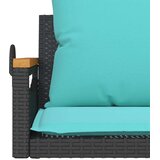  Klupa za ljuljanje s jastucima crna 63x62x40 cm od poliratana - Crna 63 x 62 x 40 cm 1 Nasloni za ruke okruglog dizajna | shoptok.hr