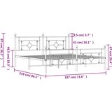 Metalni okvir kreveta uzglavlje i podnožje crni 183x213 cm | shoptok.hr