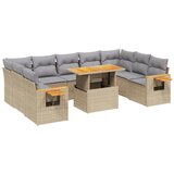 Maison Chic Seti vrtnega pohištva - Vrtna garnitura - Vrtni pohištvo set 10-delna z blazinami bež poli ratan, (21821290) | Shoptok.si