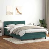 Box Spring krevet s madracem tamno zeleni 160x220 cm baršun - Tamnozelena 160 x 220 cm Okomite pruge | shoptok.hr