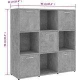 Ormarić za knjige boja betona 90 x 30 x 90 cm konstruirano drvo | shoptok.hr