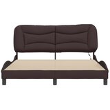  Okvir kreveta s LED-om bez madraca Hvar tamnosmeđi 160x200 cm od tkanine | shoptok.hr