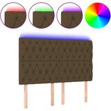 Maison Chic led posteljno vzglavje - vzglavna omarica - nočna omarica temno rjavo 160x7x118/128 cm blago, (21712907) Cene