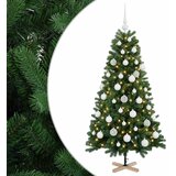  Umjetno božićno drvce s kuglicom 150 cm 150 LED lampica - 150 cm s LED žaruljama i bijelim kuglicama | shoptok.hr