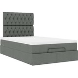 vidaXL Otomanski posteljni okvir z vzmetnico siv 120x190 cm blago | Shoptok.si