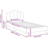  za djecu s uzglavljem Tamnosiva 90 x 200 cm Tkanina | shoptok.hr