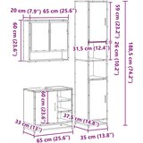 3-dijelni set kupaonskog namještaja crni od konstruiranog drva | shoptok.hr
