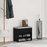 vidaXL Klop za čevlje Črni hrast Inženirski les 60 x 30 x 45 cm