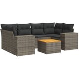 Maison Chic Seti vrtnega pohištva - Vrtna garnitura - Vrtni pohištvo set 7-delna z blazinami siv poli ratan, (21802218) | Shoptok.si