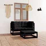 Maison Chic Seti vrtnega pohištva - Vrtna garnitura - Vrtni pohištvo set 3-delna z blazinami trdna borovina, (21811433) | Shoptok.si