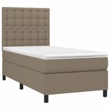  Krevet box spring s madracem LED smeđesivi 80 x 200 cm tkanina | shoptok.hr