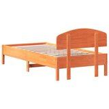  Okvir kreveta s uzglavljem voštano smeđi 90x200 cm od borovine | shoptok.hr