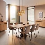 Bessagi Home stol ria, rjavosiva, žamet | Shoptok.si