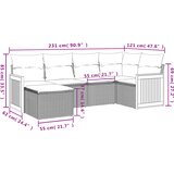  6-dijelni set vrtnih sofa s jastucima bež od poliratana | shoptok.hr
