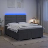  LED okvir za krevet s madracem Tamnosiva 180 x 200 cm Tkanina | shoptok.hr