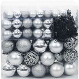 vidaXL Set božičnih okraskov med 300 LED 120 pcs srebrna Plastika | Shoptok.si
